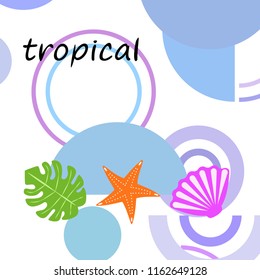 starfish shell tropical plant vector background