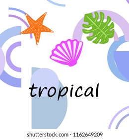 starfish shell tropical plant vector background