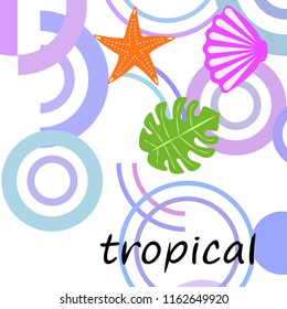 starfish shell tropical plant vector background