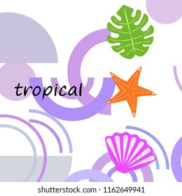 starfish shell tropical plant vector background
