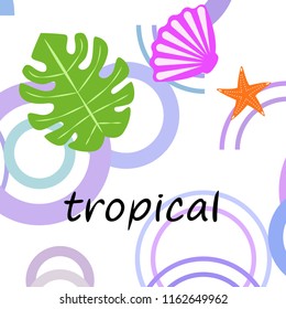 starfish shell tropical plant vector background