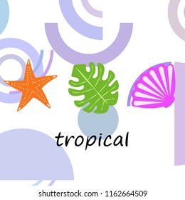 starfish shell tropical plant vector background