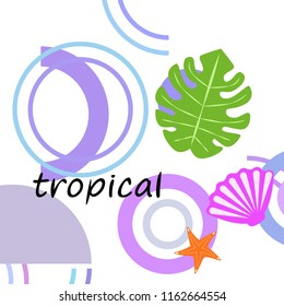 starfish shell tropical plant vector background