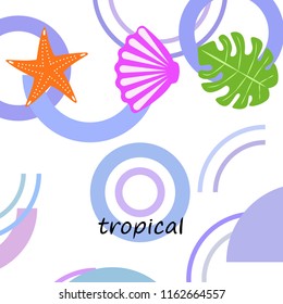 starfish shell tropical plant vector background