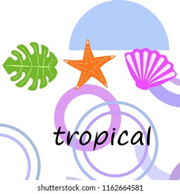 starfish shell tropical plant vector background