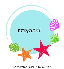 starfish shell tropical plant vector background