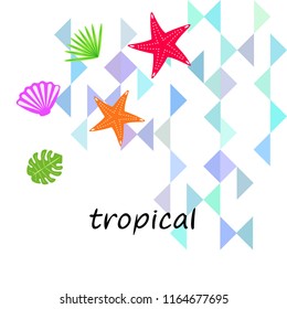 starfish shell tropical plant vector background