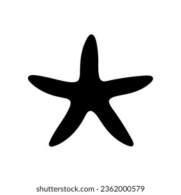 starfish silhouette black white vector illustration