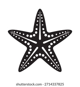 Silueta de estrella de mar con cinco brazos simple marino