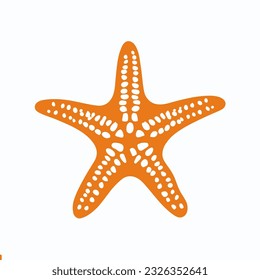 Starfish Silhouette with Ocean Background , Underwater and Marine Vector Illustration