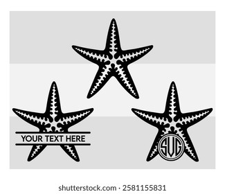 Starfish, Starfish Silhouette, Ocean, Sea, Star fish, Star fish Monogram, Vector, 