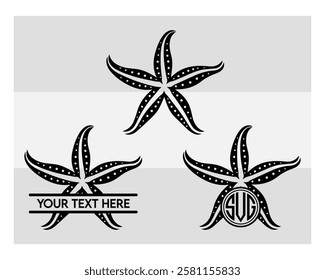 Starfish, Starfish Silhouette, Ocean, Sea, Star fish, Star fish Monogram, Vector, 