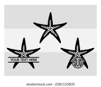 Starfish, Starfish Silhouette, Ocean, Sea, Star fish, Star fish Monogram, Vector, 