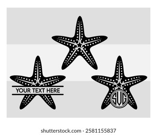 Starfish, Starfish Silhouette, Ocean, Sea, Star fish, Star fish Monogram, Vector, 