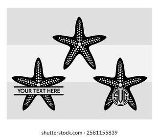 Starfish, Starfish Silhouette, Ocean, Sea, Star fish, Star fish Monogram, Vector, 