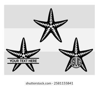 Starfish, Starfish Silhouette, Ocean, Sea, Star fish, Star fish Monogram, Vector, 