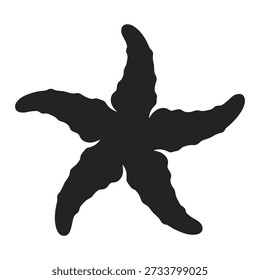 Starfish silhouette vector icon representing marine life ocean creature beach vacation coastal nature and sea themes
