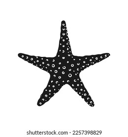 Starfish silhouette vector illustration. Illustrations for menu, seafood restaurant design, resort hotel spa, surf boards, wall art print