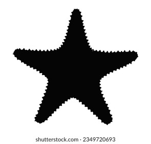 Starfish silhouette vector on a white background.
