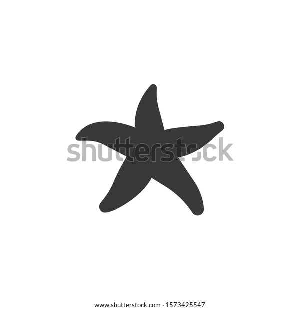 Starfish Silhouette Vector On White Background Stock Vector (Royalty ...