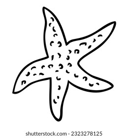 starfish sketch vector illustration,
isolated on white background.Top view