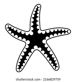 Esbozo de Starfish. Ilustración dibujada a mano aislada por vectores.
