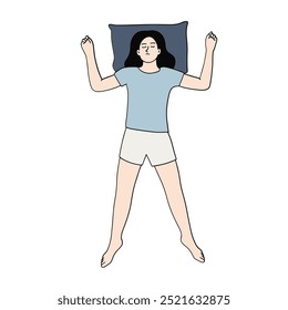 Vetor de ilustração da posição de sono da estrela-do-mar