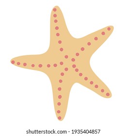 Starfish. Una estrella que vive en el mar. Ilustración vectorial. Objeto aislado, elemento sobre un fondo blanco.