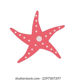 Starfish. A star living in the sea. Vector illustration. Isolated object, element on a white background. EPS