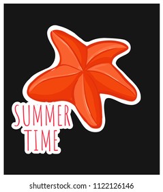 Starfish sticker - summer time