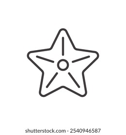 Starfish stroke icon in black