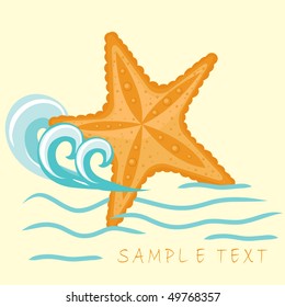 Starfish. Tarjeta de verano.