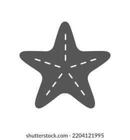 Starfish for summer design elements. underwater invertebrate ocean animal. silhouette of Star fish Marine beach icon for logo Apps, Website . Vector illustration filled outline style. EPS10