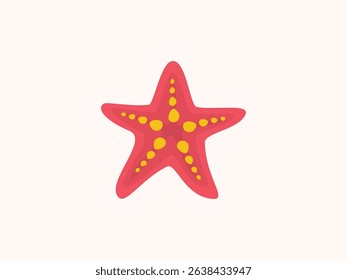 Starfish summer icon vector illustration with beach and ocean theme. Ideal for holiday, marine life, and seaside vacation concepts in colorful and minimal flat design style.