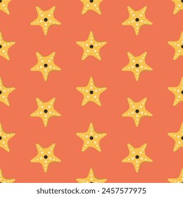starfish summer seamless pattern vector hand drawn 