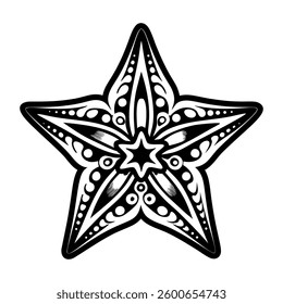 Starfish tattoo icon in solid style