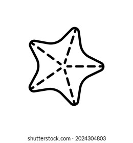 Starfish thin line icon. Symbol of vacation, seafood, beach. Vector illustration.