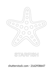 Starfish tracing worksheet for kids