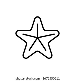 Starfish, underwater world. Thin line, outline icon related to summer time and hot weather. Isolated on white background EPS Vector