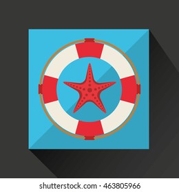 starfish, vacation on beach icon, vector illustration