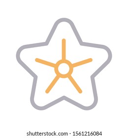 starfish vector colour flat icon 