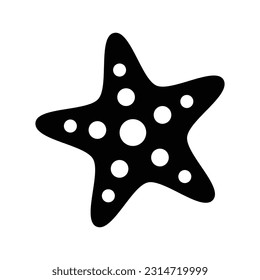 Starfish vector design in modern style, isolated on white background