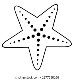 Starfish. Vector flat outline icon illustration isolated on white background.