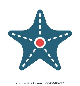Starfish Vector Glyph Two Color Icon For Personal And Commercial Use.
