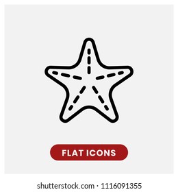 Starfish vector icon. Beach star symbol. Modern, simple flat vector illustration for web site or mobile app