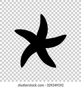 starfish vector icon - black illustration