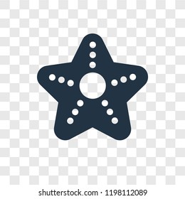 Starfish vector icon isolated on transparent background, Starfish transparency logo concept