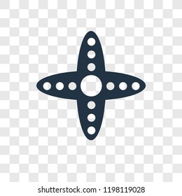 Starfish vector icon isolated on transparent background, Starfish transparency logo concept
