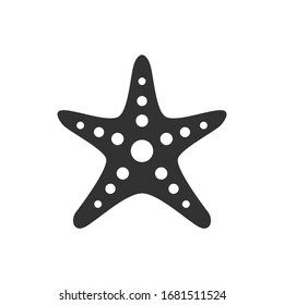 Icono de vector Starfish en fondo blanco