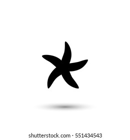 Starfish vector icon with round  shadow